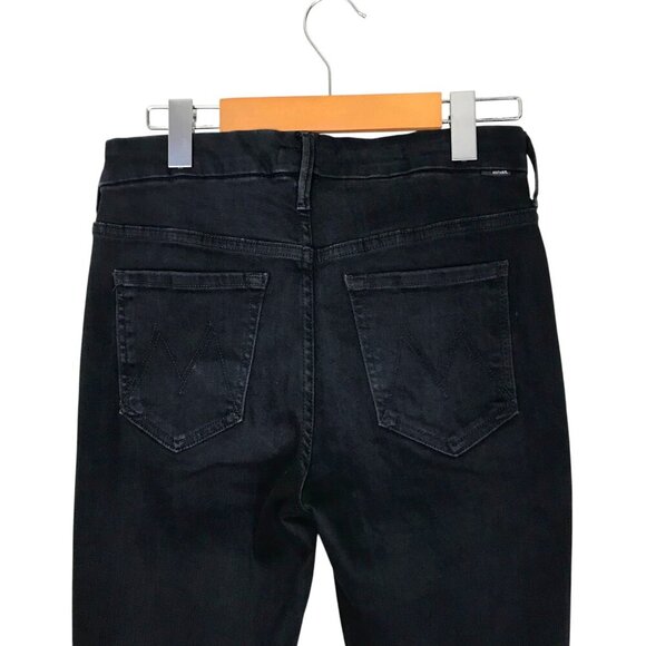 MOTHER The High Waisted Looker Ankle Fray Black Jeans Size 27 - Picture 7 of 10